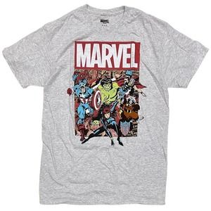 Marvel Comics Men's Spider-Man, Hulk, Iron Man, Captain America, & Thor T-Shirt